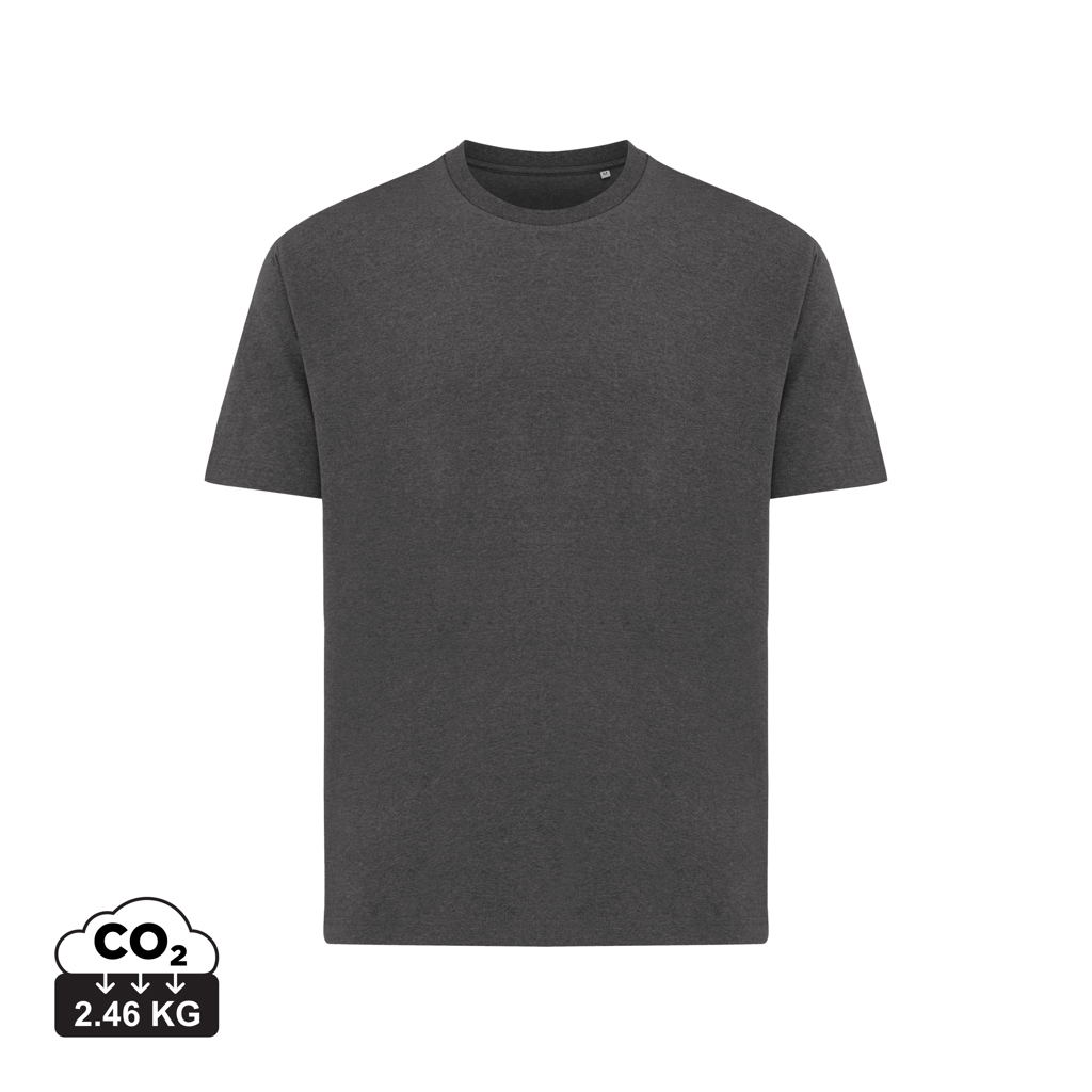 T-shirt publicitaire boxy coton recyclé unisexe 180g Iqoniq Teide heather anthracite